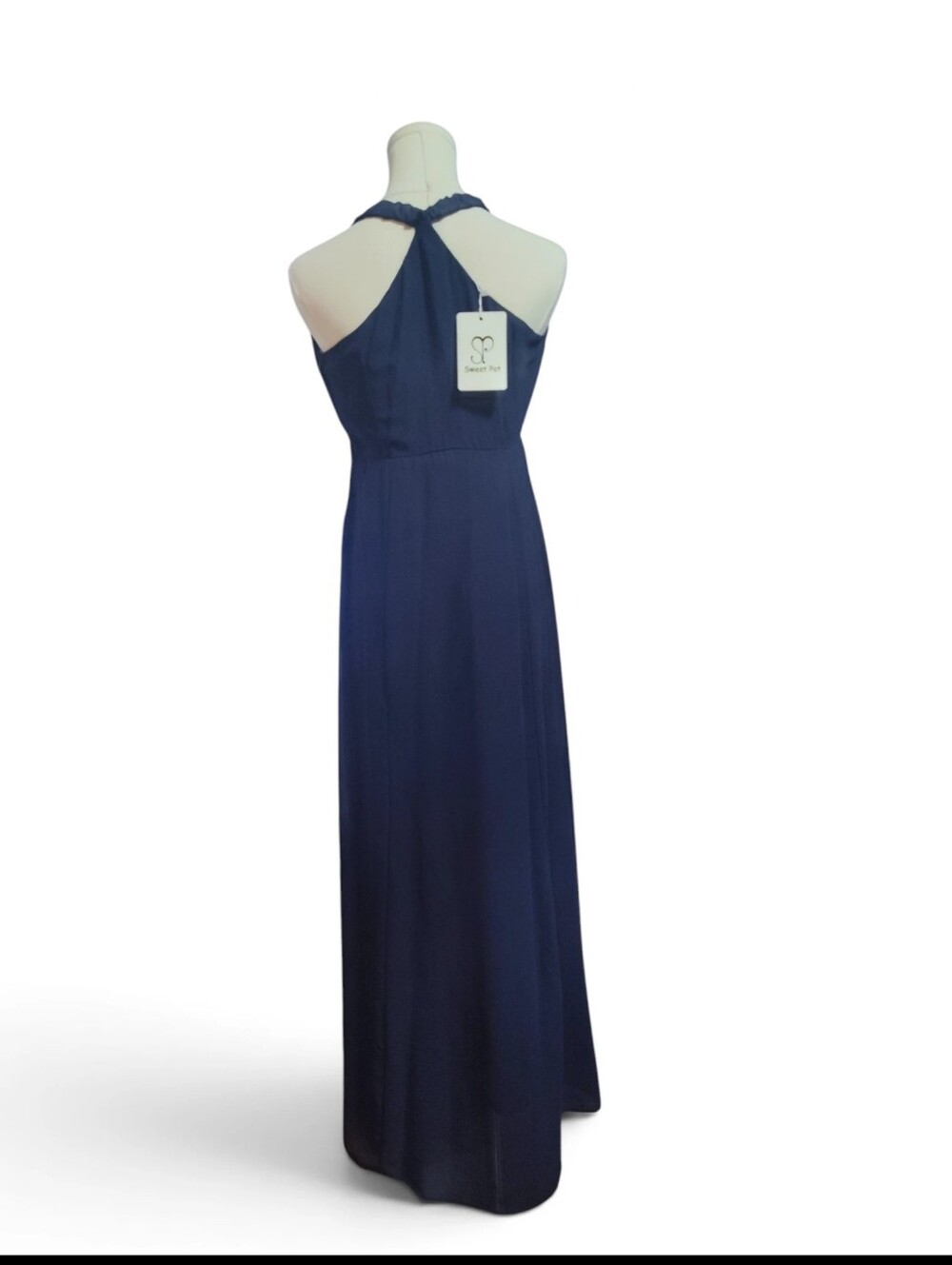 🆕️ Sweet Pot Sleeveless Navy Blue Maxi Dress Womens Size 12 - Twist Front - Picture 5 of 11